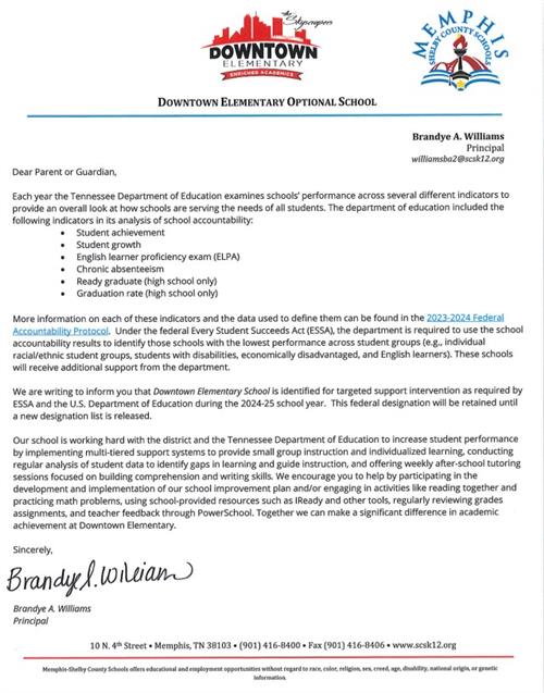 TSI Parent Letter 2024-2025